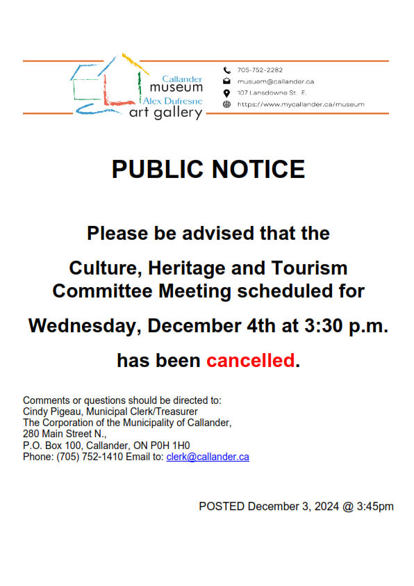 CANCELLATION of Meeting